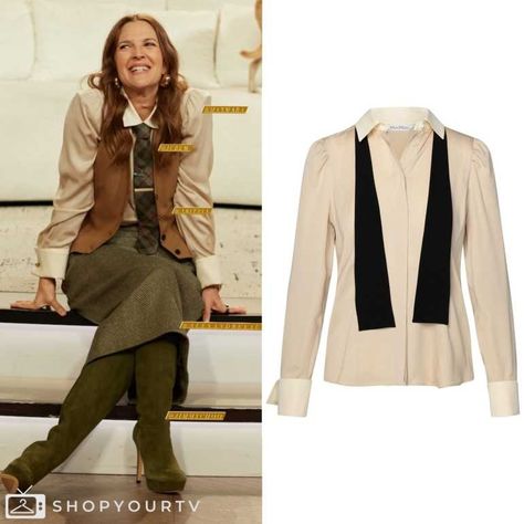 Drew Barrymore Show: April 2024 Drew Barrymore’s Brown Blouse Drew Barrymore Outfits, Alex Bailey, Drew Barrymore Style, Drew Barrymore Show, Escape The Night, 19 Kids And Counting, Tv Show Outfits, Brown Blouse, 90 Day Fiance