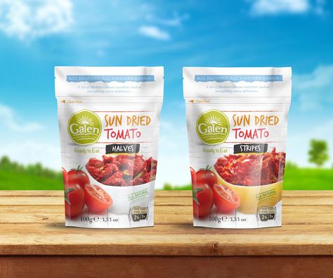 Galen Sun-dried Tomato Doypack on Packaging of the World - Creative Package Design Gallery Frozen Food Packaging, Biscuits Packaging, Organic Packaging, Fruit Packaging, Slim Fast, Food Poster Design, Cool Packaging, Packaged Food, Box Packaging Design