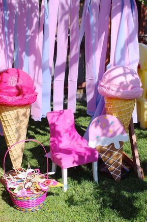 Try the cut out ice-cream Ice Cream Parlor | CatchMyParty.com Ice Cream Birthday Party Ideas, Ice Cream Birthday Party Theme, Ice Cream Social Party, Ice Cream Museum, Candy Theme Birthday Party, Cream Birthday Party, Ice Cream Birthday Party, Ice Cream Theme, Fiesta Tropical