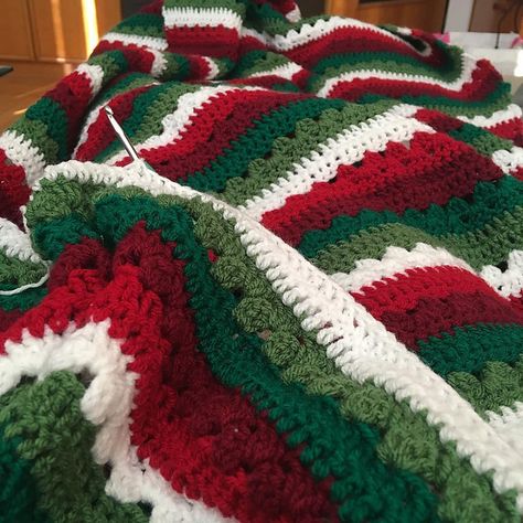 Ravelry: AnnaKnitter's Cozy Stripe Blanket Christmas Afghan Christmas Crochet Afghan Patterns Free, Crocheted Christmas Afghan Patterns, Christmas Crochet Afghan Patterns, Crochet Holiday Blanket, Crochet Christmas Throw Blanket, Crochet Peppermint Afghan Pattern Free, Christmas Crochet Afghan, Crochet Christmas Afghan, Crochet Throw Blanket Christmas