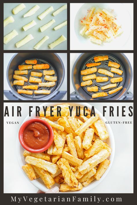 Frozen Yuca Air Fryer, Yuca Air Fryer, Air Fryer Yuca Fries, Yuca Frita Air Fryer, Yucca Fries Air Fryer, Yuca Fries Air Fryer, Aip Lunch, Fried Yuca, Yuca Fries