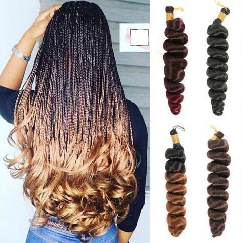 Item Type: Loose Wave Braids Hair Color: As shown in the picture Weight: About 75g Size: About 14inch Package inclulde: 1 pack Loose Wave Braids Hair Material: Heat Resistant Fiber Note: 1.There may be some error in measuring the size manually. The actual size is subject to the actual product. 2.Due to different lighting and shooting conditions, the color of the picture maybe different from the actual product. Please refer to the actual product. French Curly Hair, Wave Braids, Weaving Hairstyles, Ombre Braids, Crochet Braiding Hair, Ombre Braid, Spiral Curls, Hair For Women, Hair Ombre