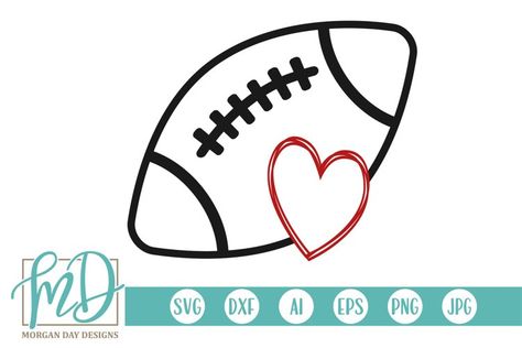 Football Outline, Football Sister, Football Mom Svg, Football Heart, Sister Svg, Aztec Design, Heart Svg, Circuit Design, Football Svg