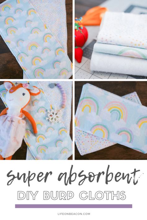 Sew Burp Cloth, Diy Burp Cloths Flannel, Flannel Burp Cloths Diy, Baby Burp Cloths Diy Free Pattern, Diy Burp Cloths, Homemade Burp Cloths, Diy Baby Burp Cloths, Baby Burp Cloths Diy, Burp Cloth Tutorial