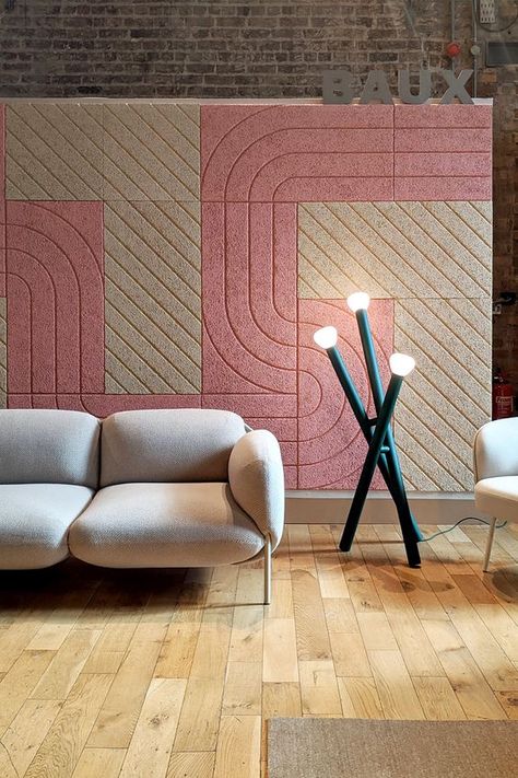 Acoustic Accent Wall, Modern Acoustic Wall Panels, Sound Proof Wall Panels, Wall Sound Panels, Acoustical Panel Design, Sound Absorbing Art, Acoustic Art Panels, Acoustic Felt Panels, Acoustic Wall Tiles