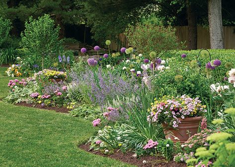 How to Create Colorful Flower Borders: Learn how Heather Thomas of Cape Cottage Garden keeps her flower borders colorful from spring through fall! Spring Cottage Garden, Border Landscaping, Wildlife Garden Design, Spring Border, Lantana Flower, Cape Cottage, Hardscape Backyard, Cottage Garden Borders, Garden Homes