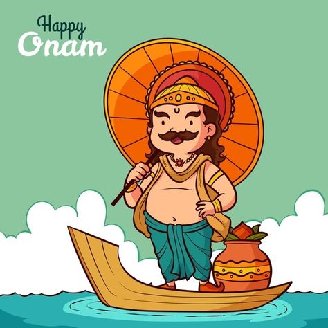 Onam Festival Cartoon, Onam Illustration, Kerala Illustration, Happy Onam Images, Onam Images, Hues Of Happiness, Pookalam Design, Onam Celebration, Onam Festival