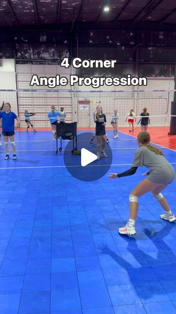 Conway Juniors Volleyball Club on Instagram: "Come train angles with us! 👊🏻We use this 4 corner angle progression to emphasize shuffle steps, and using angles with our platform to get the ball back to target. Start with a tennis ball and focus on reaching to catch with an angle already dropped. Then add in a ball for live passing! #conwayjuniors #passing #vball #vballworld #cjv #bettereveryday #practice #skills #drills #volleyball" Volleyball Transition Drills, Volleyball Communication Drills, Volleyball Conditioning Drills, Volleyball Agility Drills, Volleyball Skills Drills, Volleyball Passing Drills For Beginners, Volleyball Passing Drills At Home, Volleyball Defense Drills, Volleyball Tryout Drills