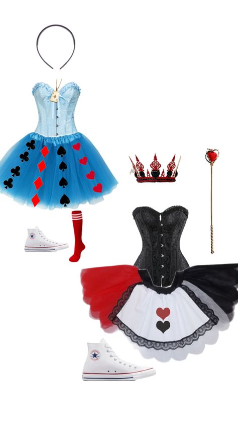 Fantasia de Alice e rainha de copas Alice Halloween, Fantasias Halloween, Halloween