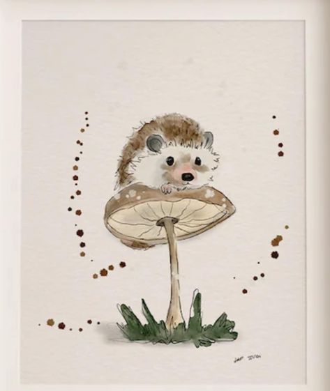 Check this out!! First one is my painting (watercolor) and the second one is the original! I like the back of my hedgehog better but all in all, I am very pleased!! ❤️♥️❤️❤️ Hedgehog Watercolor Painting, Cute Hedgehog Illustration, Hedgehogs Drawing, Watercolor Animals Simple, Wood Hedgehog, Hedgehog Painting, Hedgehog Watercolor, Watercolor Hedgehog, Hedgehog Drawing