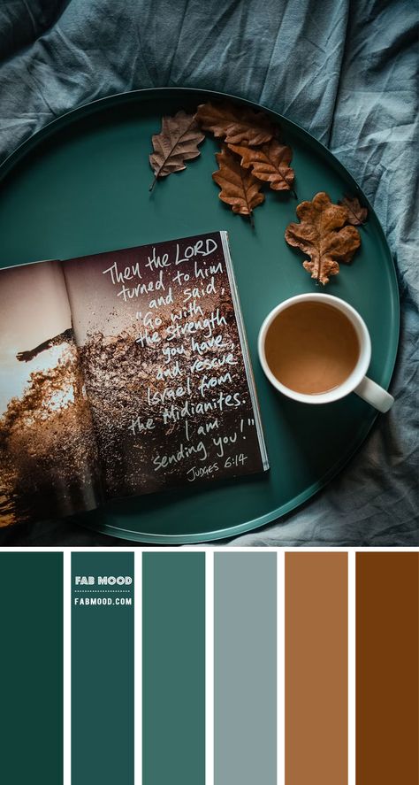 Teal Green Brown Color Palette, Teal And Taupe Bedroom, Copper Colour Combinations, Teal Fall Color Palette, Colour Palette Teal, Brown And Teal Color Palette, Bronze Colour Palette, Gold Combination Colour Palettes, 6 Colour Palette