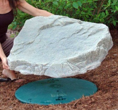 Amazon.com: Fake Rock Skimmer and Septic Lid Cover (Fieldstone) (6H x 27W x 31D): Patio, Lawn & Garden Septic Tank Covers, Artificial Rocks, Fake Rock, Faux Rock, Statue Garden, Rock Cover, Landscaping Tips, Septic Tank, Rock On