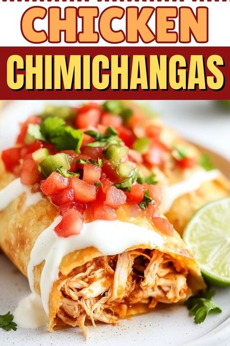 Crispy chicken chimichangas made with beans, salsa, and chilies are just as yummy as they sound. Better yet, I have an air fryer method for a healthy twist. Air Fryer Chimichangas Chicken, Chicken Chimichanga Recipe Air Fryer, Chicken Flautas Air Fryer, Chimichangas Recipes, Chimichangas Chicken, Air Fryer Chicken Tacos, Homemade Chimichangas, Air Fryer Chimichangas, Chicken Burritos Recipe