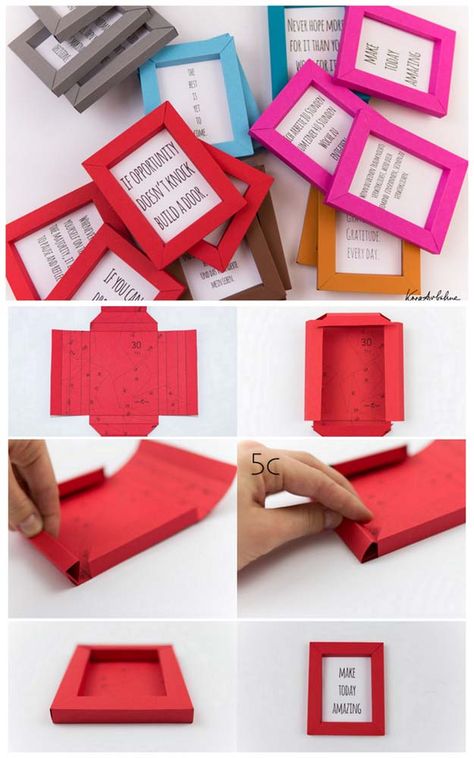 Best DIY Picture Frames and Photo Frame Ideas -Paper Frames - How To Make Cool Handmade Projects from Wood, Canvas, Instagram Photos. Creative Birthday Gifts, Fun Crafts for Friends and Wall Art Tutorials http://diyprojectsforteens.com/diy-picture-frames Cadre Photo Diy, Diy Photo Projects, Kraf Kertas, Presente Diy, Anniversaire Diy, Diy Jul, Skirt Diy, Folding Origami, Creative Birthday Gifts