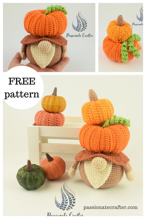 Crochet fall gnome pattern free. Crochet pumpkin gnome free pattern. Crochet yourself an adorable fall gnome with pumpkins. Easy beginner pattern with lots of photos to help you through. Crochet garden gnome. Halloween gnome pattern. Crochet Halloween pumpkin. Crochet Halloween decorations. #crochethalloween #crochetgnome #crochetpumpkin Free Crochet Pattern For Halloween, Crochet Thanksgiving Gnomes Free Pattern, Free Crochet Patterns Amigurumi Fall, Crochet Fall Gnomes Free Pattern, Crochet Fall Decorations Free Pattern, Easy Fall Crochet Patterns Free, Pumpkin Gnome Free Crochet Pattern, Crochet Christmas Gnomes Free Pattern, Free Crochet Gnome Pattern