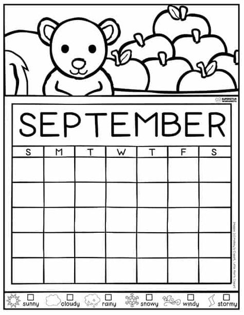 Print this free Color-In Weather Tracking Calendar set from SuperStarWorksheets.com Students track the weather by coloring each day a different color (depending on their symbol chart below). Monthly Weather Tracker Printable, Weather Calendar Printable, Printable Coloring Calendar 2023, Weather Graph Printable, Weather Printables, Weather Of The Day Bullet Journal, Weather Tracking, Weather Calendar, Preschool Calendar