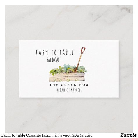 Farmers Market Salad, Namecard Design, Market Salad, Table Organic, Salad Shop, Bio Insta, Illustration Business Cards, Watercolor Business, Menu Card Design