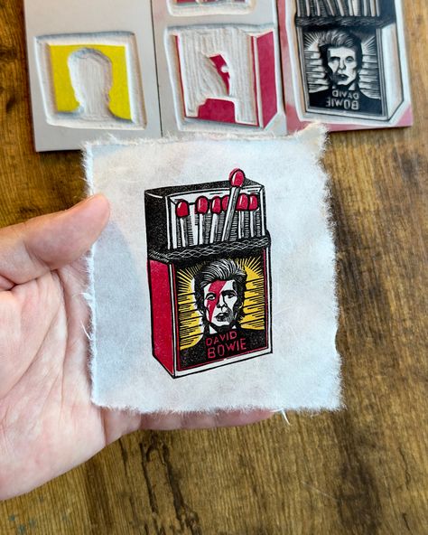 Multi Block Printmaking, Multi Block Lino Print, Two Color Linocut, Multi Color Linocut, Linocut Multicolor, Wizard Doodle, Colorful Linocut, Linocut Prints Ideas, Matchbox Design