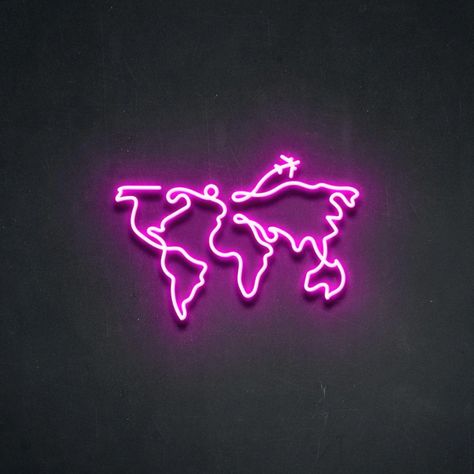 Pink Neon Wallpaper, Neon Beach, Cool Neon Signs, Pink Neon Sign, Neon Wall Art, Light Travel, Wallpaper Iphone Neon, Neon Logo, Air Plane