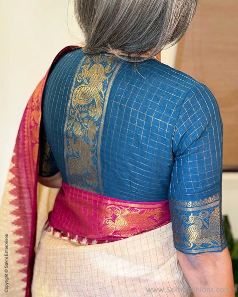 Designer Sari, Blouse Designs High Neck, Cotton Saree Blouse Designs, Cotton Blouse Design, Cotton Saree Blouse, Latest Model Blouse Designs, Fashionable Saree Blouse Designs, Indian Designer Sarees, Sari Blouse Designs