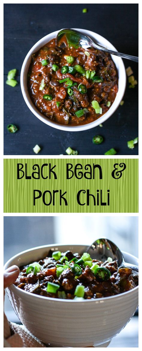 This Black Bean And Pork Chili is amazing. It's made with bone broth and tons of healing spices. It's easy and delicious and perfect for football season. Pork And Black Bean Chili, Pork Chili Recipe, Healing Spices, The Best Chili, Pork Chili, Chile Recipes, Organic Cooking, Black Bean Chili, Recipes Paleo