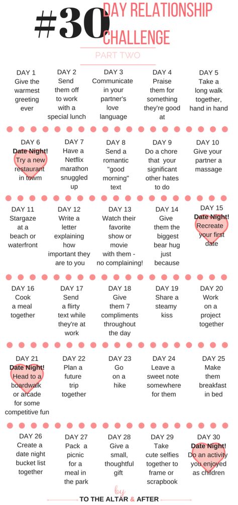 30 Day Relationship Challenge | To The Altar Marriage Challenge, Cute Date Ideas, Relationship Challenge, Marriage Relationship, Marriage Tips, 30 Day Challenge, Happy Marriage, Toxic Relationships, Married Life