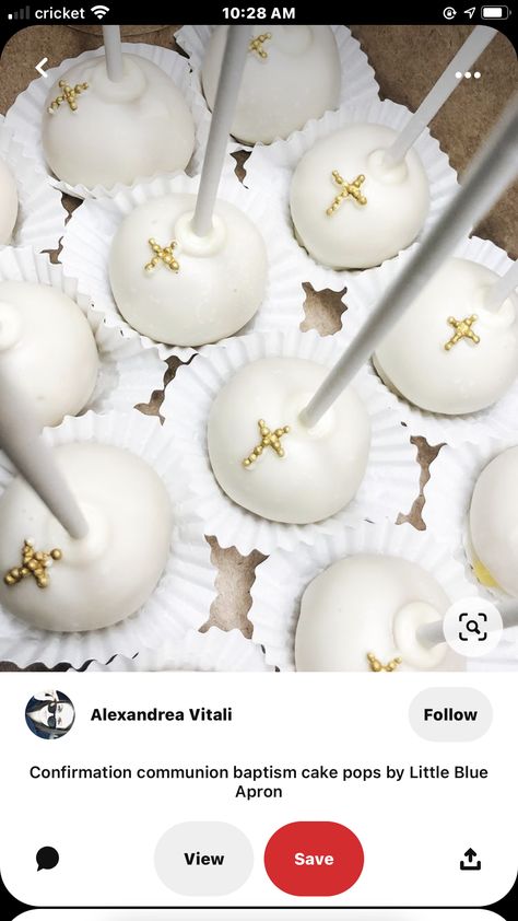 Bautizo Cake Pops, Confirmation Cake Pops, Cake Ideas For Confirmation, Baptism Dessert Ideas, 1st Communion Decoration Ideas, Decorations For Confirmation, Communion Party Ideas Boys, First Birthday And Baptism Ideas For Boy, Boy And Girl Baptism Decorations