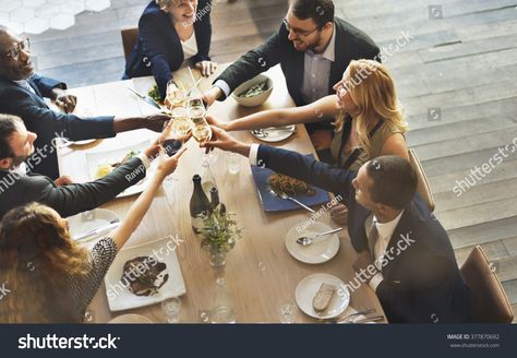 Dinner Dining Wine Cheers Party Concept royalty free images photo Fun Team Building Activities, Business Lunch, Cheer Party, Corporate Event Planning, Work Anniversary, Corporate Party, Eat Pizza, Team Building Activities, Group Of People