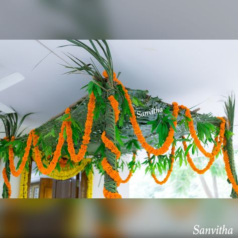 Mango leaves Thoranam  with Marigolds🌿 🤴🏻👸🏻 @sanvithas 📞💬 7997458082 #weddings #indianwedding #southindianwedding #teluguwedding #southindianbride #southindiangroom #telugubride #telugugroom #groomceremony #wedding #decorations #home #decor #perfect #combination #atwork #flowers #eventdecor #floraldecor #engagement #weddingreception #pellikoduku #pellikuthuru #weddingdecor #marigold  #weddingseason #instapic  #decorbysanvithas #eventplanner #hyderabad #sanvithas Pandiri Decorations, Pellikuthuru Decoration, Green Leaves Decoration, Mandapam Decoration, Mango Leaves, Leaves Decoration, Magam Work, Logo Design Agency, Construction Paper Crafts