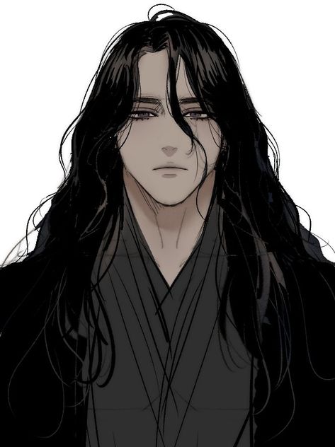 Long Hair Drawing, Oc Manga, Last Unicorn, I Wake Up, Wall E, Original Characters, Fantasy Male, Long Black Hair, Guy Drawing