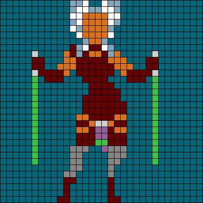 Ahsoka Tano Cross Stitch, Pixel Pattern Star Wars, Ahsoka Crochet, Star Wars Macrame, Star Wars Alpha Pattern, Star Wars Pixel Art, Star Wars Blanket, Pokemon Cross Stitch Patterns, Star Wars Crochet