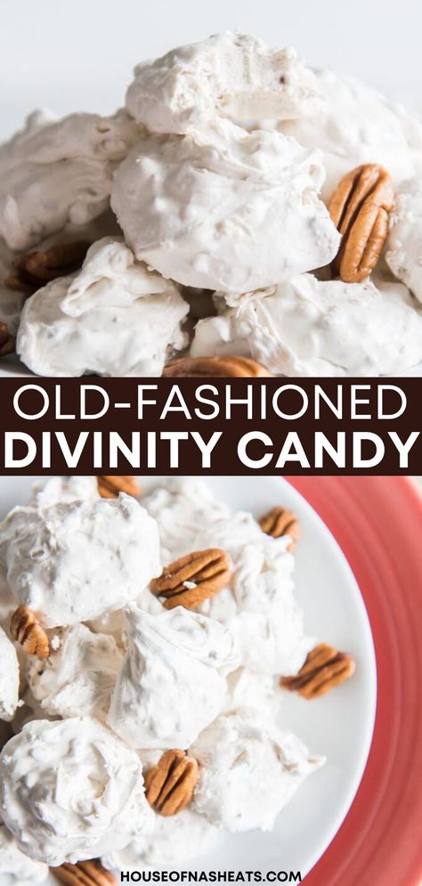 Old Fashioned Divinity Recipe, Old Fashioned Divinity, Easy Divinity, Christmas Divinity, Divinity Candy Recipe, Divinity Recipe, Easy Holiday Baking, Xmas Cookies Recipes, Divinity Candy