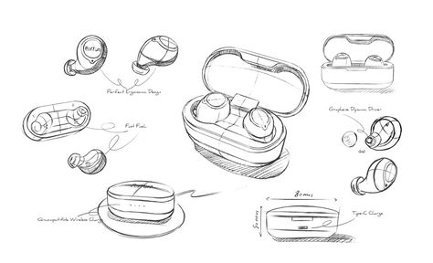 Airpods Sketch, Headphone Sketch, Headphones Drawing, Perspective Drawing Architecture, Drones Concept, Industrial Design Trends, Object Drawing, Be Fearless, Industrial Design Sketch