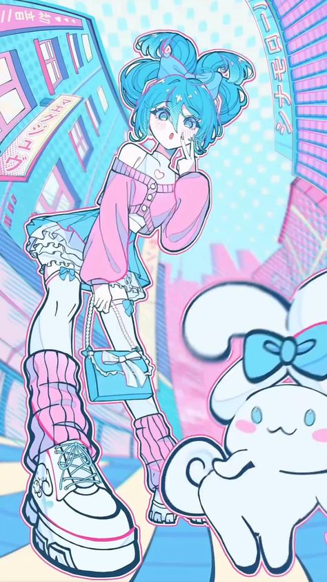 Hatsune Miku | cr: @maegjuw Miku Hatsune Kawaii, Kartu Pokemon, Miku Hatsune Chibi, Seni Korea, Hello Kitty Videos, Miku Hatsune Vocaloid, Colorful Stage, Dessin Adorable, Cool Animations