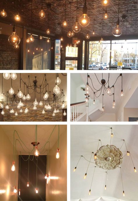 Swag Chandelier, Chandelier Lighting Modern, Industrial Pendant Lamps, Swag Light, Chandelier Modern, Chandelier Decor, Industrial Chandelier, Restaurant Lighting, Cafe Lights