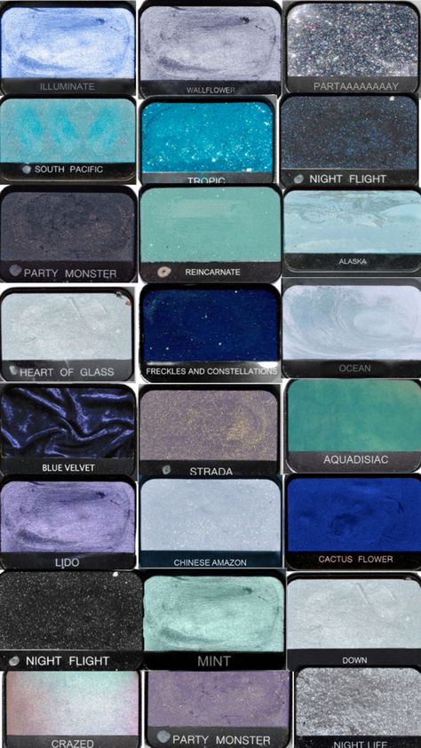 blue aesthetic eyeshadow nars 2000s Eyeshadow Palette, Nars Eyeshadow Single Aesthetic, Eye Shadow Palette Blue Eyes, Nars Single Eyeshadow, Blue Lace Aesthetic, Eyeshadow Pallets Aesthetic, Makeup Pallets Aesthetic, Blue Makeup Palette, Makeup Palette Aesthetic