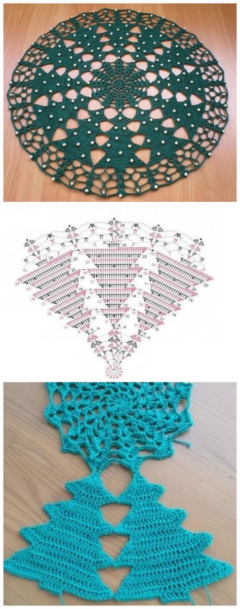 Mandala Haken, Advanced Crochet, Crochet Doily Diagram, Crochet Dollies, Crochet Christmas Trees, Crochet Table Runner, Holiday Crochet, Crochet Christmas Ornaments, Crochet Doily Patterns