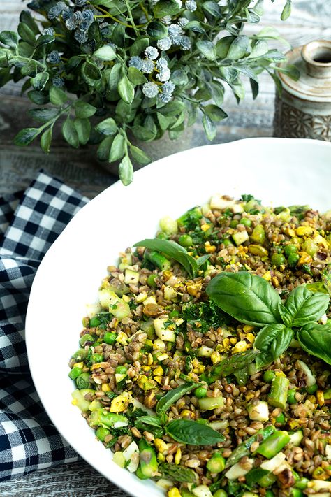 Spring Lentil Salad, Leek Salad, Future Restaurant, Salad Italian, Grain Salads, Italian American Food, French Green Lentils, Farro Salad, Grain Salad