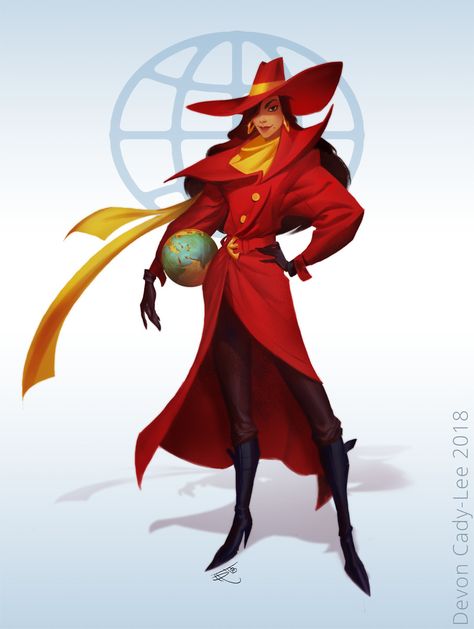 ArtStation - Carmen, Devon Cady-Lee Carmen Sandiego Costume, Cool Cartoon Characters, Pelo Color Vino, Carmen Sandiago, Carmen Sandiego, Concept Art Character, Robin Hood, Cartoon Shows, Cool Cartoons