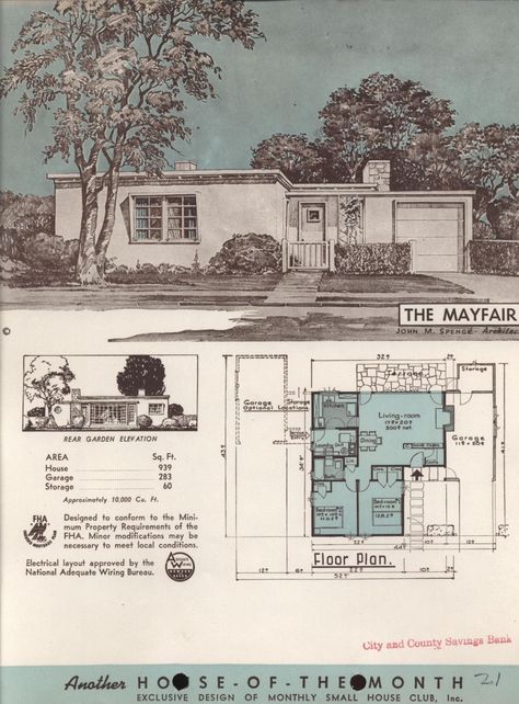 Small Mid Century House, Mid Century House Plans, Mid Century Modern House Plans, House Club, Small Bungalow, Small Cottage House Plans, House Plans With Pictures, Small Floor Plans, Small House Layout