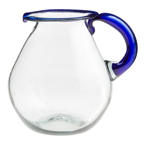 Rocco Blue Margarita Glass Pitcher - World Market Margarita Tumbler, Margarita Drinks, Margarita Pitcher, Pitcher Drinks, Picnic Inspo, Blue Margarita, Jalapeno Margarita, Glass Drink, Drink Pitcher