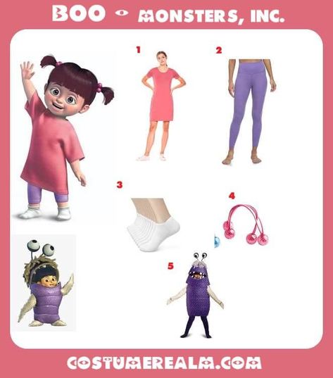 How To Dress Like Boo Costume Guide For Halloween & Cosplay Adult Boo Costume Monsters Inc, Costumes That Start With B, Boo Monsters Inc Costume Women, Boo Monsters Inc Costume, Boo Halloween Costume, Boo Costume, Monsters Inc Boo, Mike And Sulley, Costume Guide