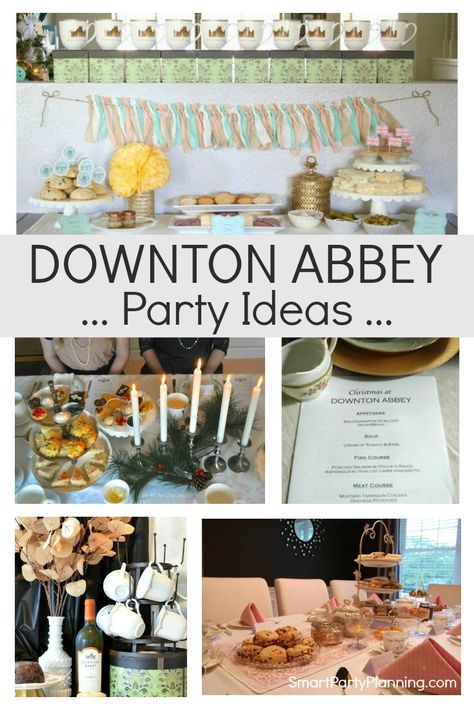 Fabulous selection of Downton Abbey party ideas to help you create the ultimate affair. Including ideas for refined decor, food and high tea settings. This is the perfect party theme for Downton Abbey fans and and enjoyable way to spend time with your girlfriends. Check out these ideas for full inspiration. #DowntonAbbey #PartyIdeas #Hightea #Theme #Decorations Downton Abbey Party Ideas, Downtown Abbey Party, Gluten Free High Tea, Mexican Kitchen Style, Downton Abbey Party, High Tea Food, Themed Recipes, Afternoon Tea Recipes, Downton Abby