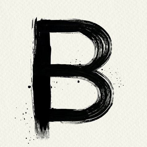 Letter B brush stroke hand drawn font style PSD | free image by rawpixel.com / Mind B Aesthetic Letter, Alphabet Painting, Brewery Branding, B Alphabet, Hand Lettering Typography, Hand Drawn Font, K Letter, Iphone Wallpaper Cat, Hand Drawn Fonts