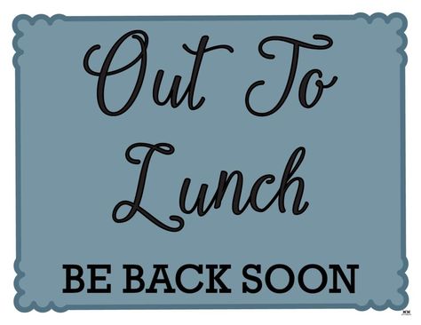 Let people know that you're on a short lunch break with one of these 15 FREE printable out to lunch signs. Print from any personal printer! Lunch Images, Time Clipart, Sketches Pencil, Muslim Outfits Casual, Out To Lunch, Art Drawings Sketches Pencil, Office Signs, Muslim Outfits, Lunch Break