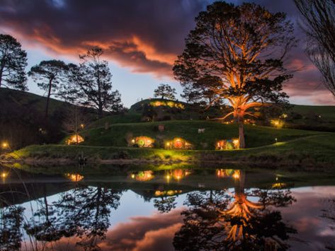 Hobbiton™ Movie Set New Zealand Houses, Hobbit Hole, Destination Voyage, Filming Locations, Middle Earth, Amazing Destinations, Tolkien, Kuala Lumpur, Land Scape