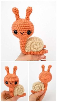 Amigurumi Snail, Crochet Snail, Slip Stitch Crochet, Free Crochet Amigurumi, Crochet Animals Free Patterns, Crochet Amigurumi Free, Free Amigurumi Patterns, Crochet Animal, Fun Crochet Projects