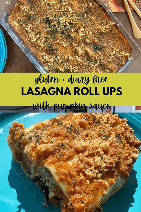 Lasagna Roll Ups, Italian Diet, Gluten Free Lasagna, Lasagna Roll, Lasagna Rollups, Pumpkin Sauce, Raw Spinach, Lasagna Rolls, Fall Dishes