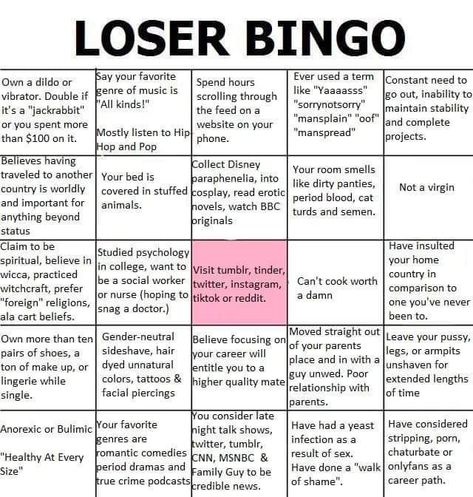 Loser Bingo, Bingo Template, Bingo Board, Room Smells, Bingo Cards, Bingo, Sketch Book, Reading