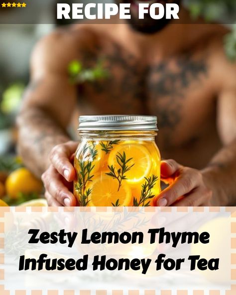 Create a vibrant lemon thyme infused honey, perfect for sweetening your tea, with hints of herbal garden freshness. Diy Infused Honey, Herbal Honey Infusions, Infused Honey Recipes, Flavored Honey, Infused Vinegars, Sweet Sauces, Infused Honey, Infused Coffee, Lemon Thyme